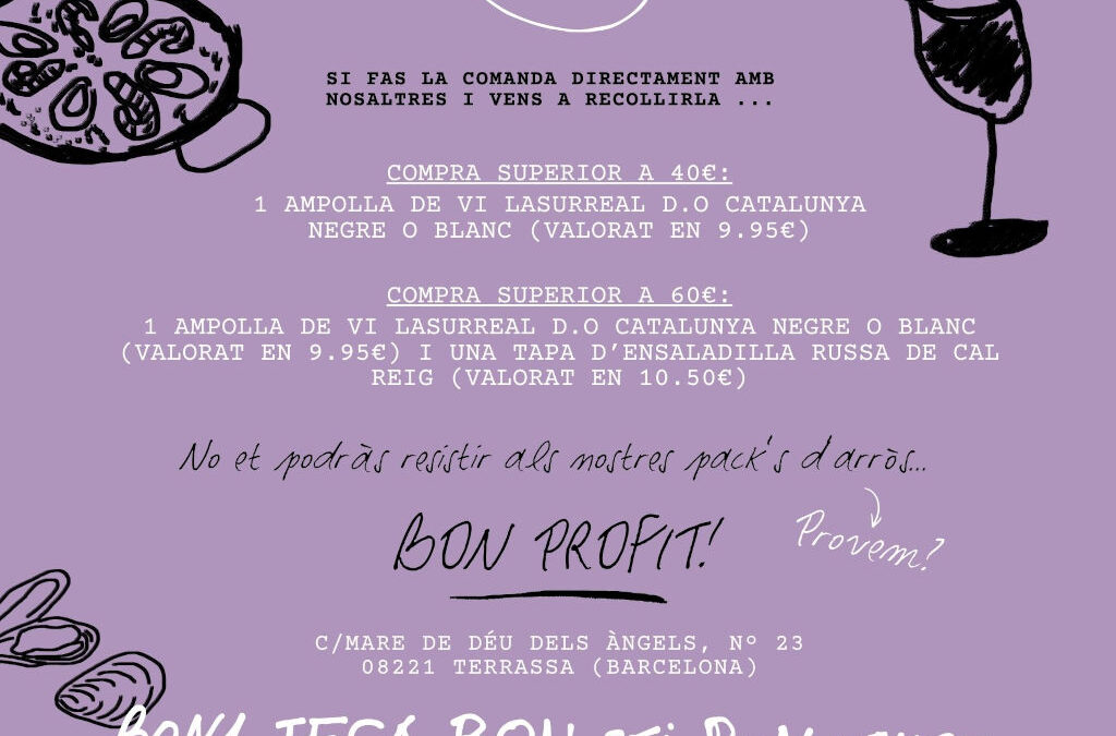 Plats precuinats preparats i menjars per emportar recollida local o glovo restaurant centre terrassa cal reig minyons